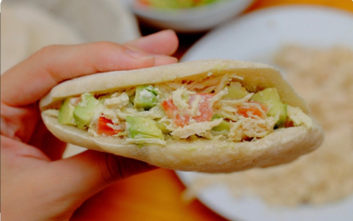 Pan de pita con tomate y aguacate